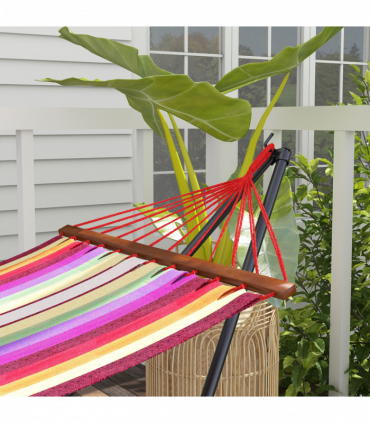 Outsunny Foldable Hammock Stand, 2 in 1 Hammock Net Stand, Hammock Chair Stand