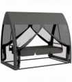 Outsunny Garden Swing Chair Patio Hammock 3 Seater Bench Canopy Lounger Grey