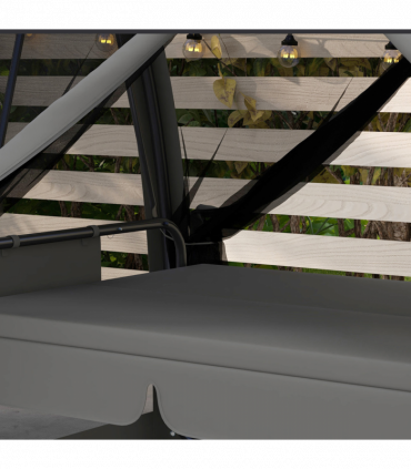 Outsunny Garden Swing Chair Patio Hammock 3 Seater Bench Canopy Lounger Grey