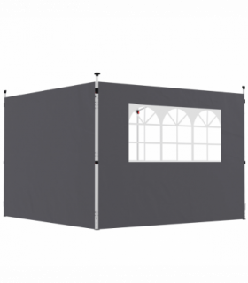 Outsunny Gazebo Replacement Exchangeable Wall Panels w/  Window, Dark Grey