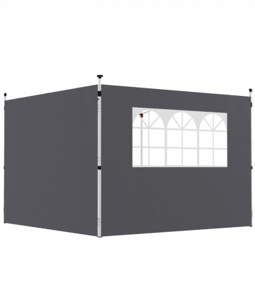 Outsunny Gazebo Replacement Exchangeable Wall Panels w/  Window, Dark Grey