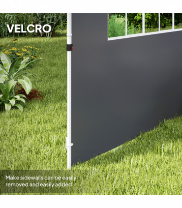 Outsunny Gazebo Replacement Exchangeable Wall Panels w/  Window, Dark Grey