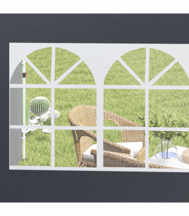 Outsunny Gazebo Replacement Exchangeable Wall Panels w/  Window, Dark Grey