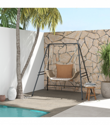 Outsunny Hammock Chair Stand Metal Frame Hammock Stand Only, Black