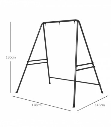 Outsunny Hammock Chair Stand Metal Frame Hammock Stand Only, Black