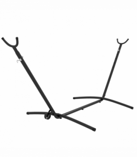 Outsunny Hammock Stand w/ Wheels, Adjustable Hammock Stand w/ Carry Bag, Black