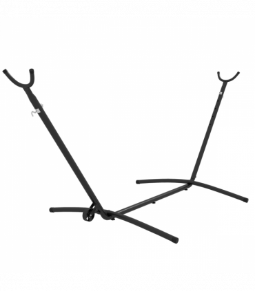 Outsunny Hammock Stand w/ Wheels, Adjustable Hammock Stand w/ Carry Bag, Black