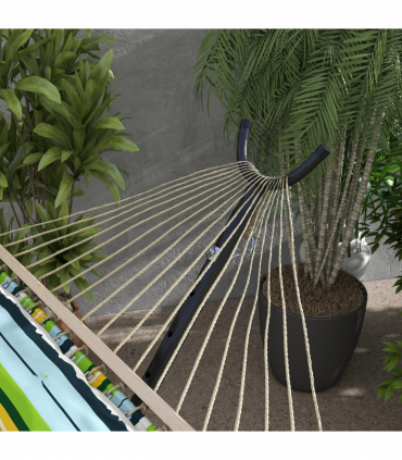 Outsunny Hammock Stand w/ Wheels, Adjustable Hammock Stand w/ Carry Bag, Black