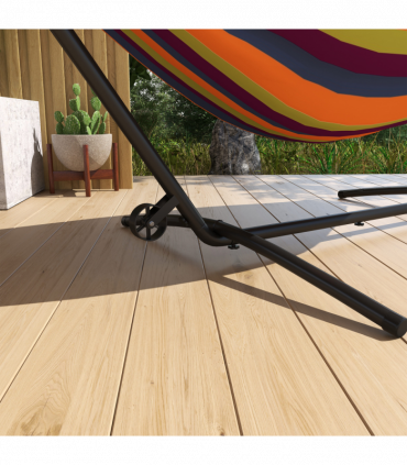 Outsunny Hammock Stand w/ Wheels, Adjustable Hammock Stand w/ Carry Bag, Black