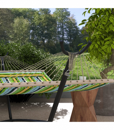 Outsunny Hammock Stand w/ Wheels, Adjustable Hammock Stand w/ Carry Bag, Black