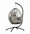 Outsunny Hanging Swing Chair with Thick Cushion, Patio Hanging Chair, Grey