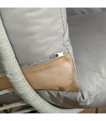 Outsunny Hanging Swing Chair with Thick Cushion, Patio Hanging Chair, Grey