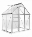 Outsunny Polycarbonate Walk-in Garden Greenhouse w/ Sliding Door Silver Tone
