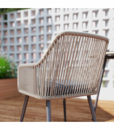 Outsunny Rattan Dining Set, 4 Seater Rattan Garden Furniture, Light Brown