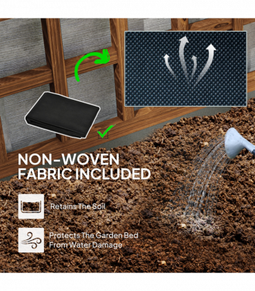 Outsunny Wooden Garden Planters with Trellis for Vine Climbing Plants Brown