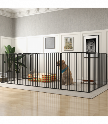 PawHut 100cm 8 Panels Heavy-Duty Dog Playpen for Small, Medium Dogs