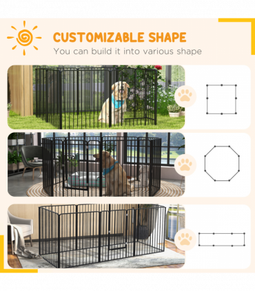 PawHut 100cm 8 Panels Heavy-Duty Dog Playpen for Small, Medium Dogs