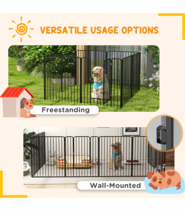 PawHut 100cm 8 Panels Heavy-Duty Dog Playpen for Small, Medium Dogs