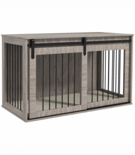 PawHut Dog Crate Furniture with Removable Cushion for XL Dogs - Brown