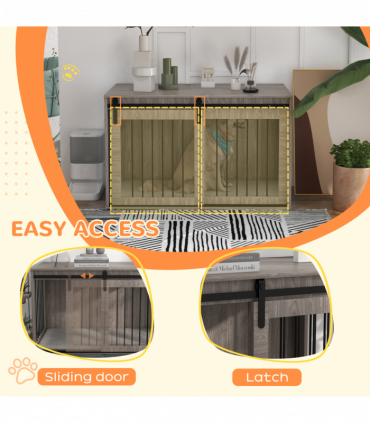 PawHut Dog Crate Furniture with Removable Cushion for XL Dogs - Brown