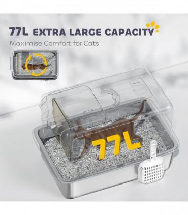 PawHut Hamster Cage w/ Water Bottle, Exercise Wheel, Tubes, Ramps-Light Blue