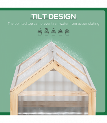 Raised Garden Bed with Greenhouse Top, 122x 61 x 81.7cm, Natural Kit