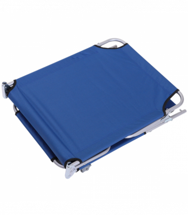 Reclining Chair Folding Lounger Seat & Sun Shade Awning Beach, Blue