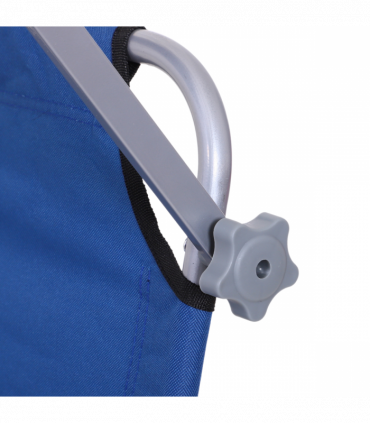 Reclining Chair Folding Lounger Seat & Sun Shade Awning Beach, Blue