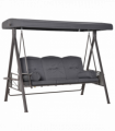 Steel Swing Chair Hammock Garden 3 Seater Canopy w/ Cushions Shelter