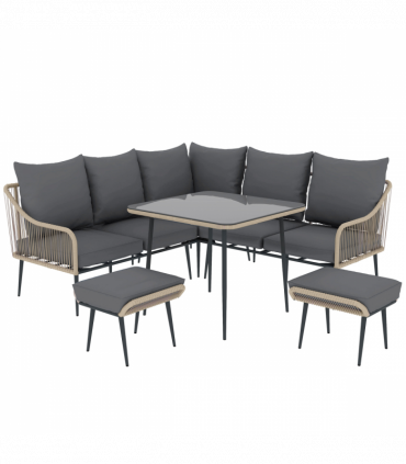 Stylish Six-Piece Balcony Furniture Set - Comfortable Outdoor Living