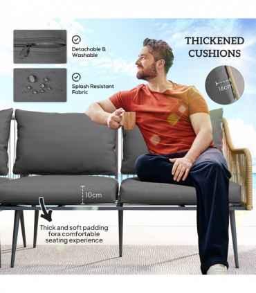 Stylish Six-Piece Balcony Furniture Set - Comfortable Outdoor Living