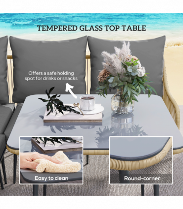 Stylish Six-Piece Balcony Furniture Set - Comfortable Outdoor Living