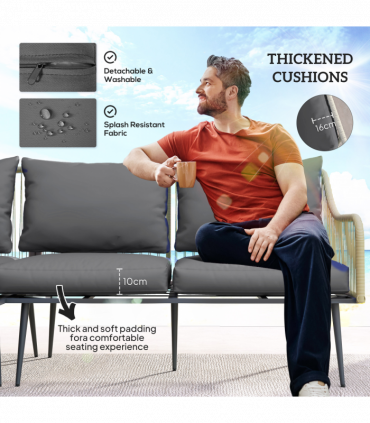 Stylish Six-Piece Balcony Furniture Set - Comfortable Outdoor Living