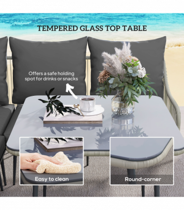 Stylish Six-Piece Balcony Furniture Set - Comfortable Outdoor Living