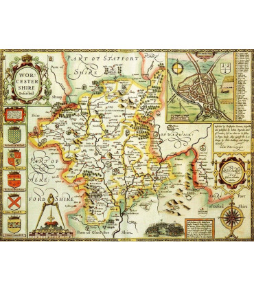 Worcestershire Historical Map 1000 Piece Jigsaw Puzzle (1610)