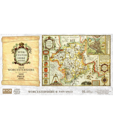 Worcestershire Historical Map 1000 Piece Jigsaw Puzzle (1610)
