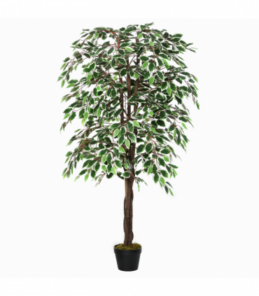 Artificial Ficus Silk Tree with Nursery Pot, Decorative Fake Plant, 160cm