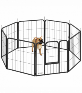 Foldable Steel Pet Enclosure - Secure Space for Pets - Versatile Design