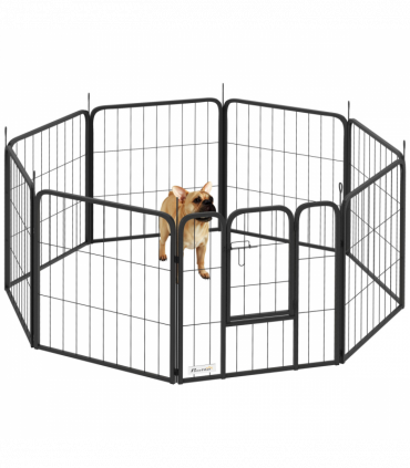 Foldable Steel Pet Enclosure - Secure Space for Pets - Versatile Design