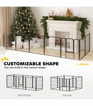 Foldable Steel Pet Enclosure - Secure Space for Pets - Versatile Design