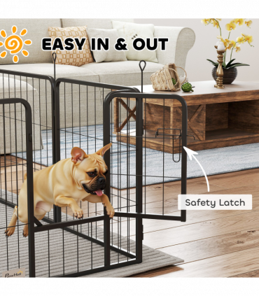 Foldable Steel Pet Enclosure - Secure Space for Pets - Versatile Design