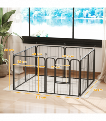 Foldable Steel Pet Enclosure - Secure Space for Pets - Versatile Design