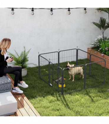 Foldable Steel Pet Enclosure - Secure Space for Pets - Versatile Design