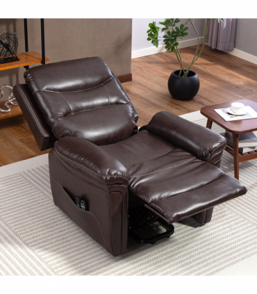 HOMCOM Massage Recliner Chair, Lift Chair with Heat, USB, Remote, Brown