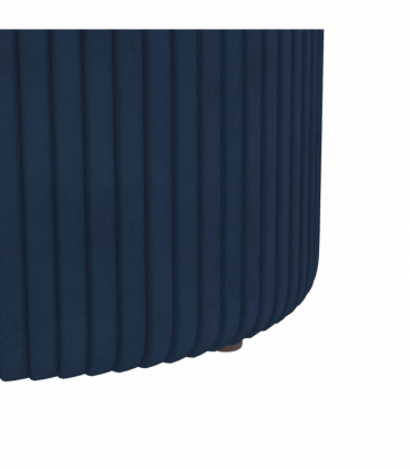 HOMCOM Round Pouffe, Storage Footstool with Cushioned Top, Hidden Space