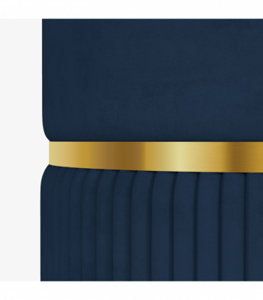 HOMCOM Round Pouffe, Storage Footstool with Cushioned Top, Hidden Space