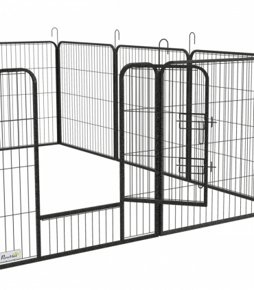 Steel Grey 80H x 80Wcm Heavy Duty Puppy Play Pen, 12 Panels Pet Exercise Pen