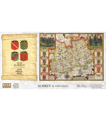 Surrey Historical Map 1000 Piece Jigsaw Puzzle (1610)