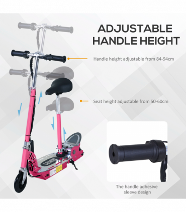 Teen Foldable Electric Scooter Electric Battery 120W w/ Brake Kickstand HOMCOM