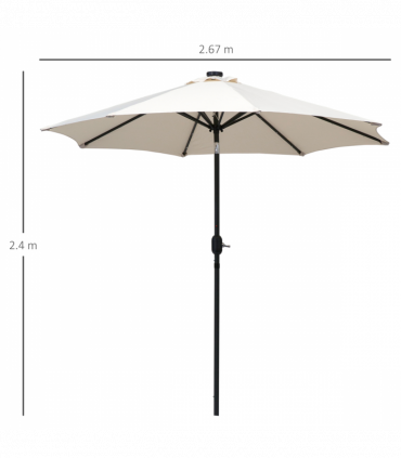 Garden Parasol Umbrella Creamy White High-grade Polyester 2.7m x 2.7m x 2.4m